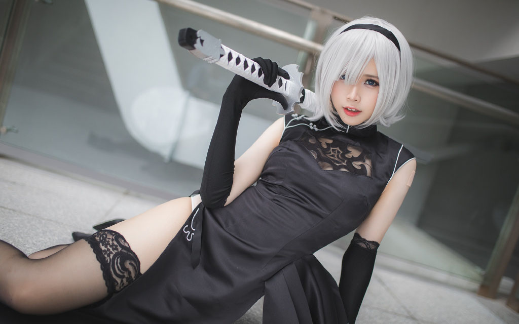 黑丝长腿美女动漫展美女cos写真