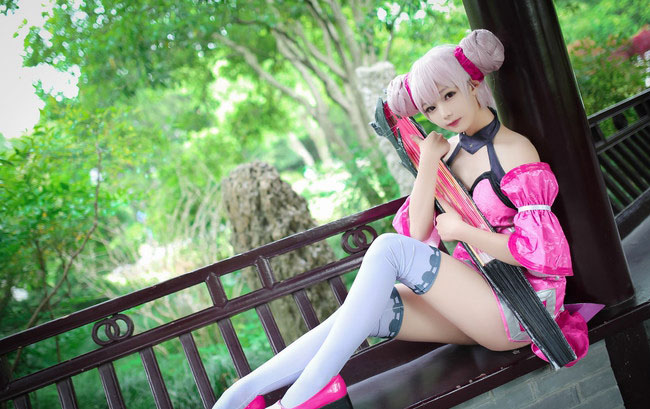 王者荣耀小乔cosplay白丝美腿大胆福利写真