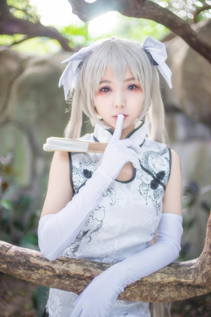 白丝旗袍美女尤物cos春日野穹福利写真图片