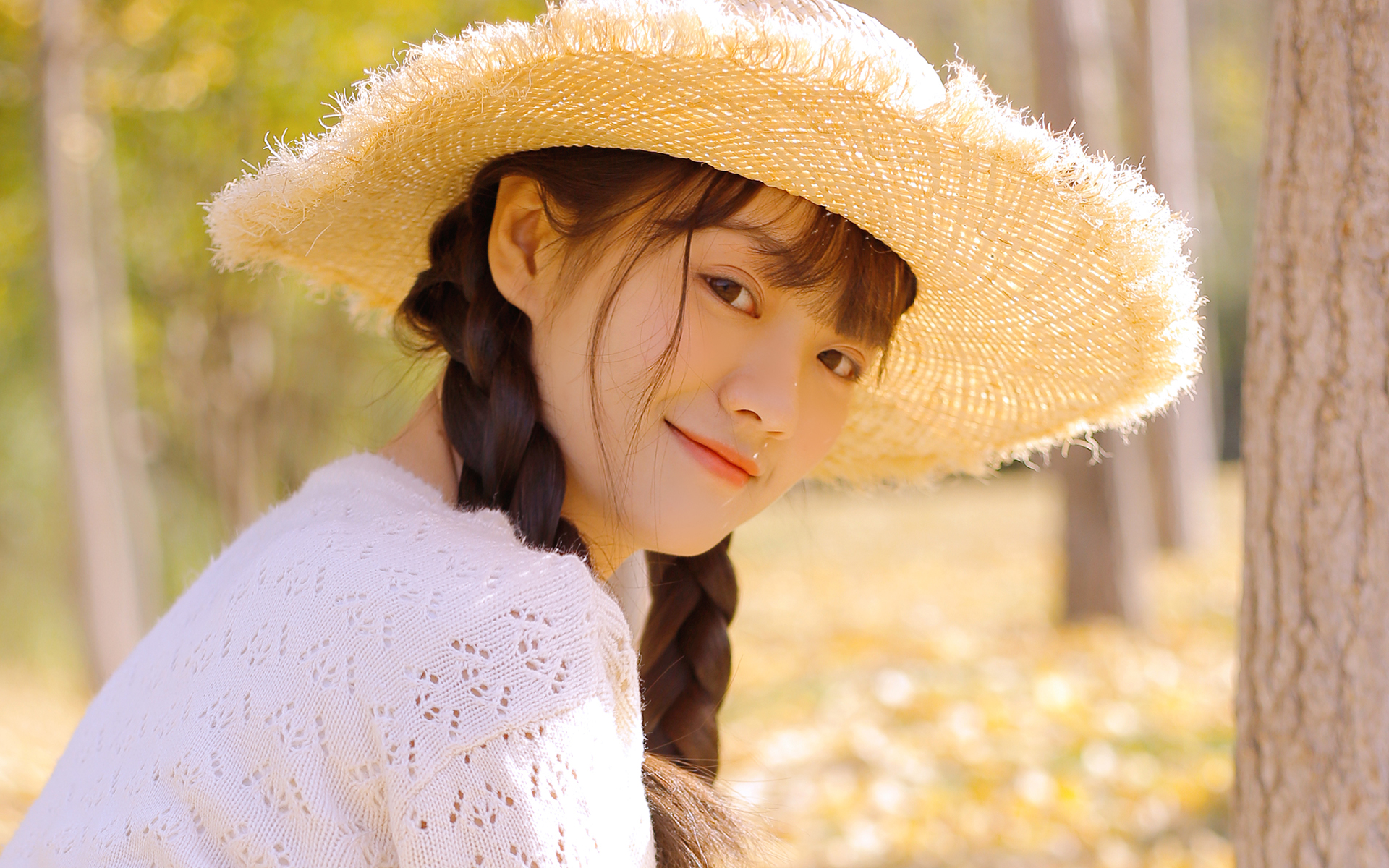 清新性感美女户外写真图片桌面壁纸