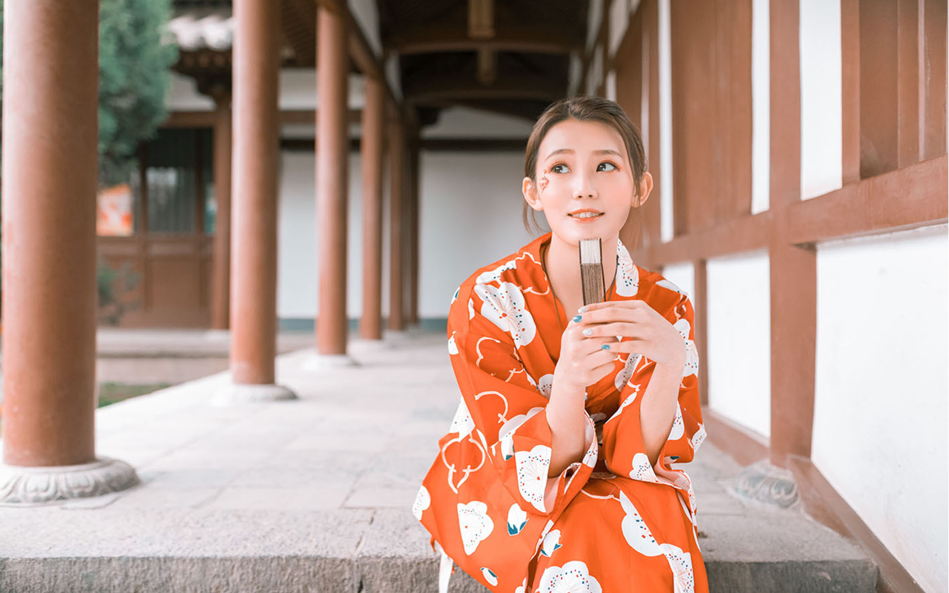 甜美和服少女唯美写真高清桌面壁纸