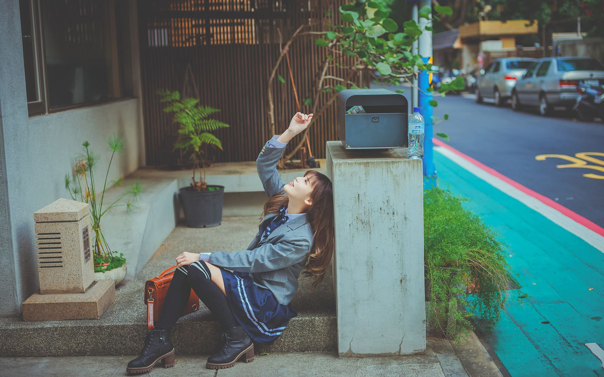 日系JK制服美女性感高清桌面壁纸