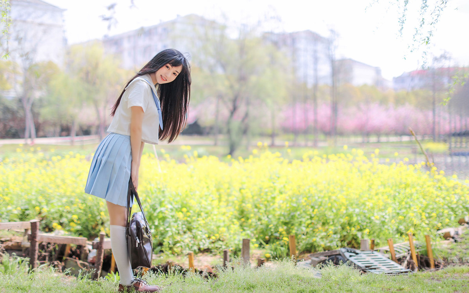 JK制服美女清纯唯美写真图片电脑壁纸