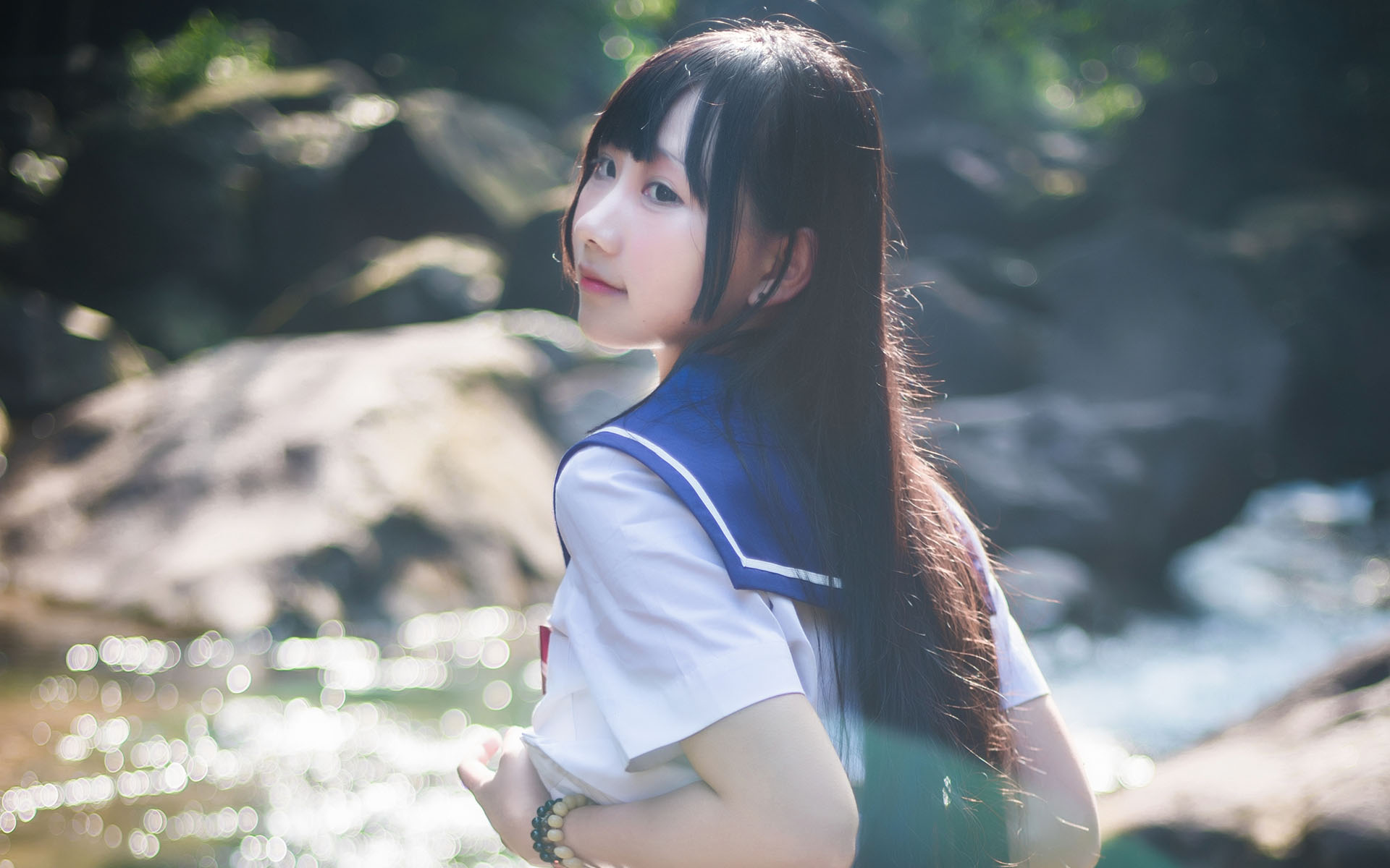 性感JK制服少女高清桌面壁纸