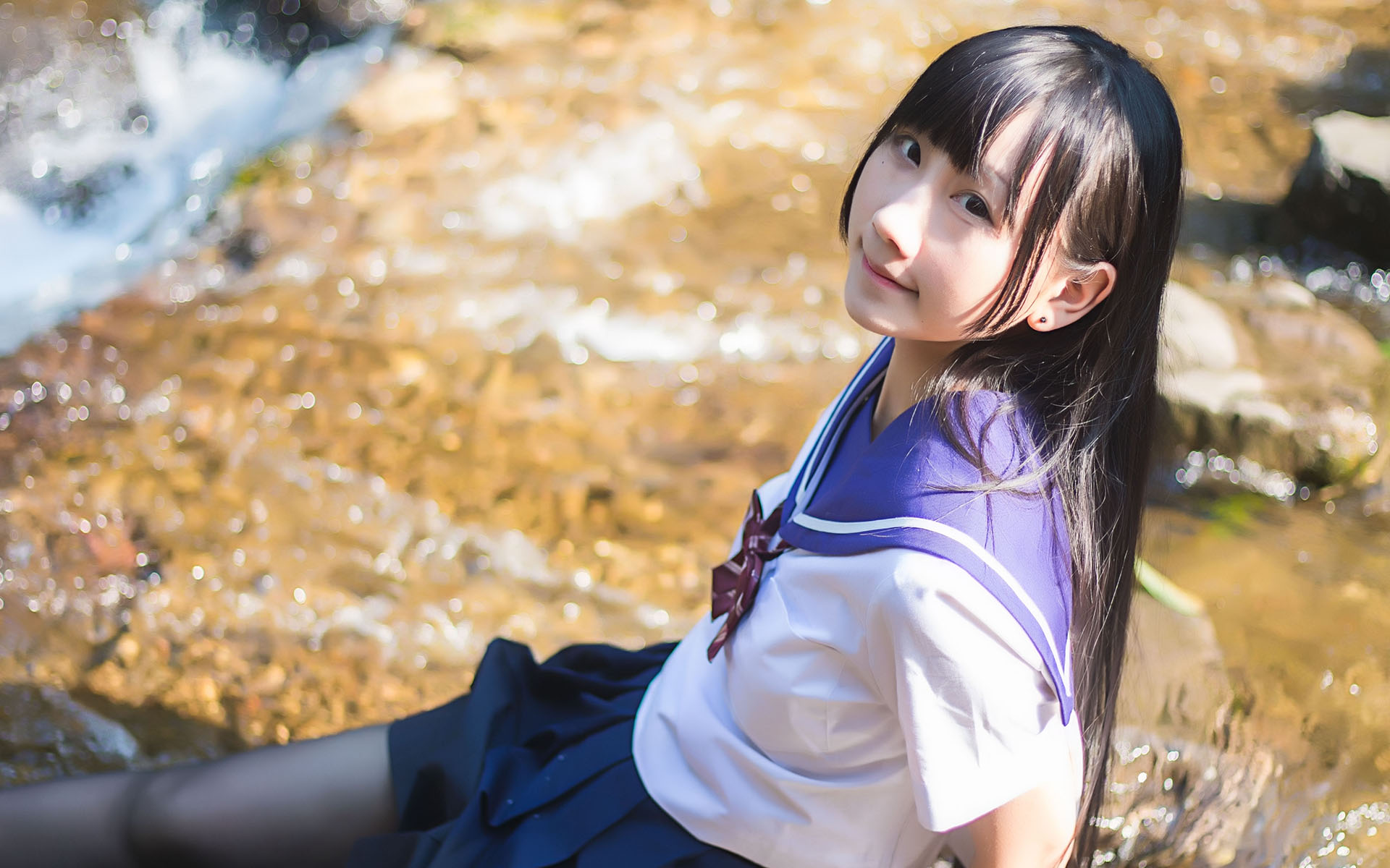 性感JK制服少女高清桌面壁纸