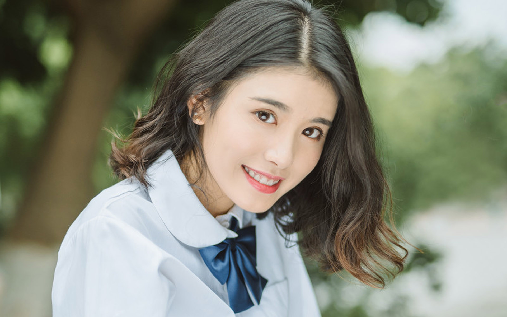 JK制服清纯美女写真图片高清壁纸