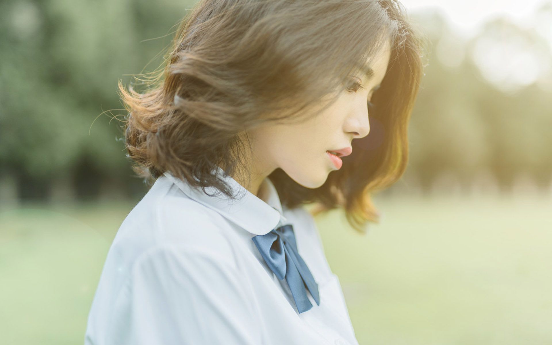JK制服清纯美女写真图片高清壁纸