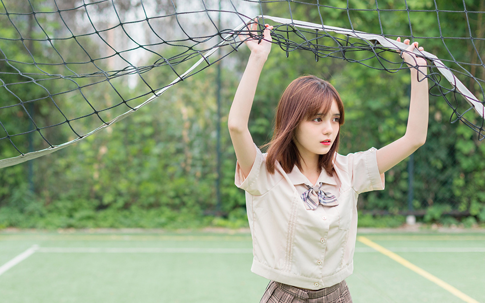 日系甜美制服学生妹高清桌面壁纸