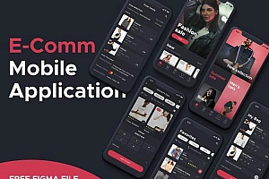 深色主题成套电商app ui .fig素材下载,UI素材下载,UI资源分享