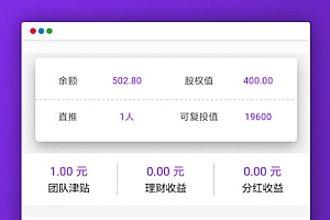 【尊享富理财系统源码】最新股权直销公排商城带佣金分红功能